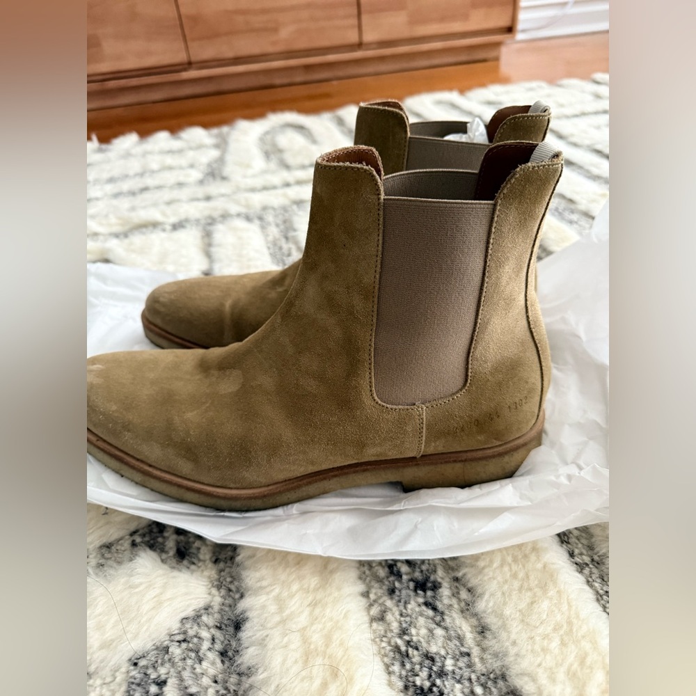 Common Projects Tan Suede Chelsea Bootss - Picture 2 of 7